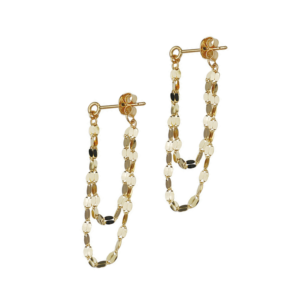 Mirror link tassel earrings