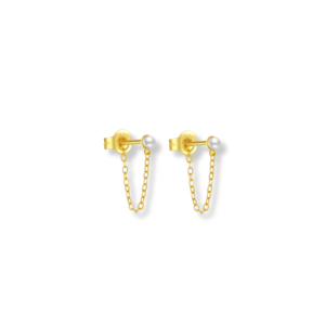 Dainty Pearl tassel stud earrings