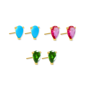 Pear color stud earrings