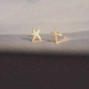 Starfish pave stud earrings