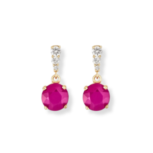 Hot pink pave stud earrings